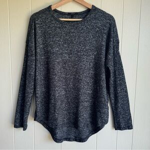 Quince Brushed Long Sleeve Lounge Tee Charcoal Soft Minimalist Women’s Small